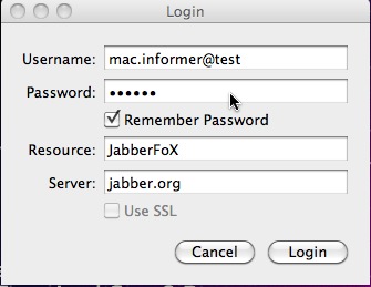 JabberFoX 0.4 : Main window