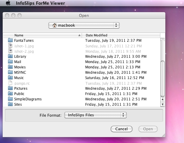 InfoSlips ForMe Viewer 1.0 : General View