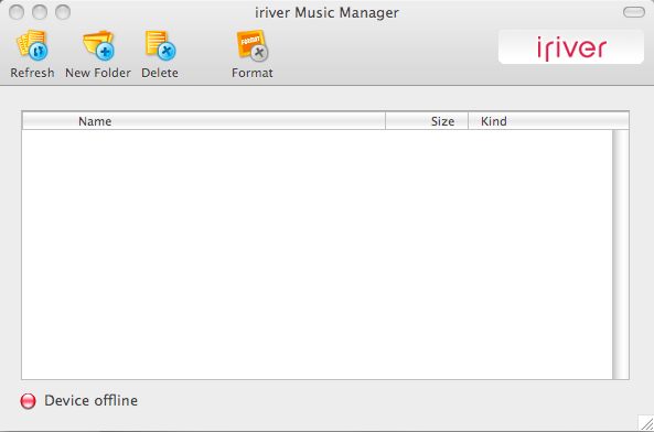 iRiver Music Manager 1.1 : Main window