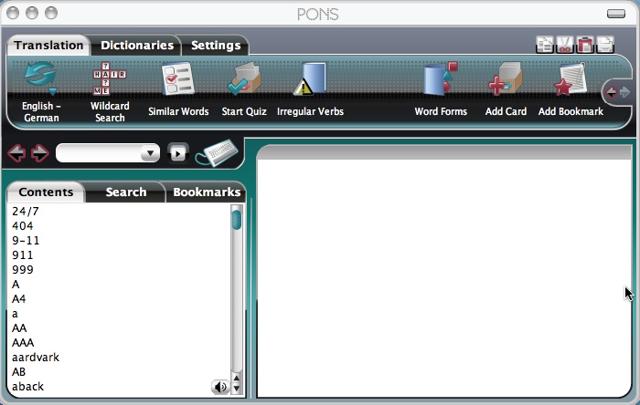 PONS 1.0 : Main Window