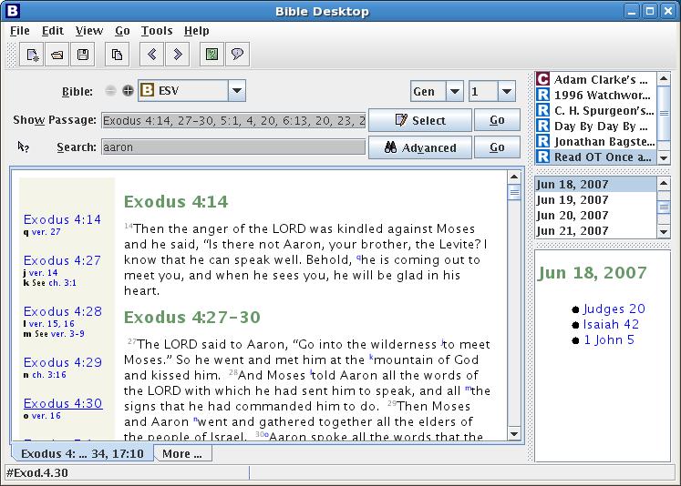 Bible Desktop 1.0 : Main window