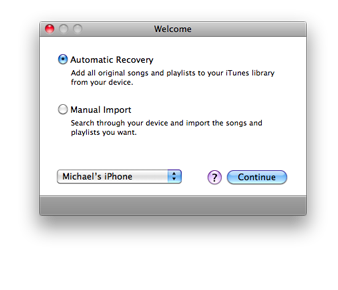 iPod transfer tools 2.0 : Screenshot of the program.