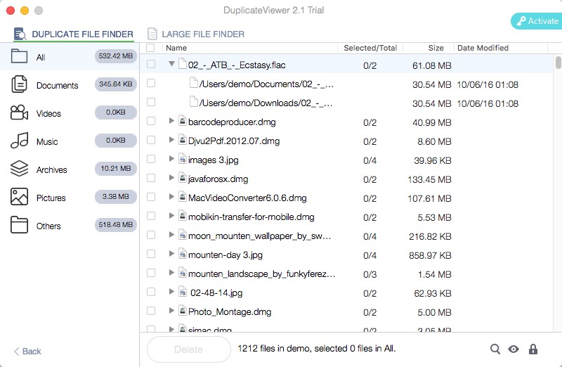 DuplicateViewer 2.1 : Duplicate File Finder