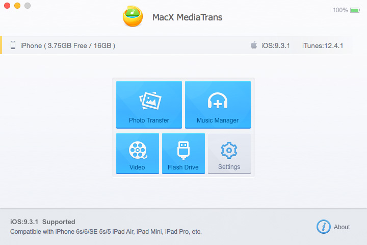 MacX MediaTrans 2.0 : Main Window