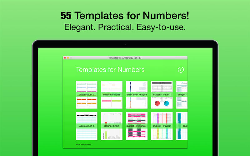 Templates for Numbers (by Nobody) 1.1 : Main window