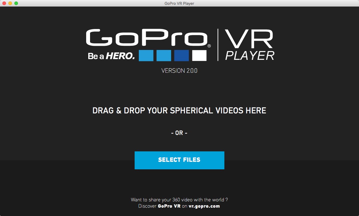 GoPro VR Player 2.0 : Main Window