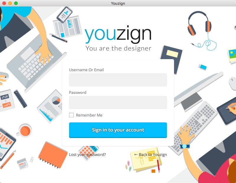 Youzign 1.0 beta : Main window