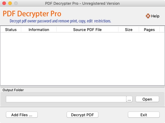 PDF Decrypter Pro 2.2 : Welcome Screen 