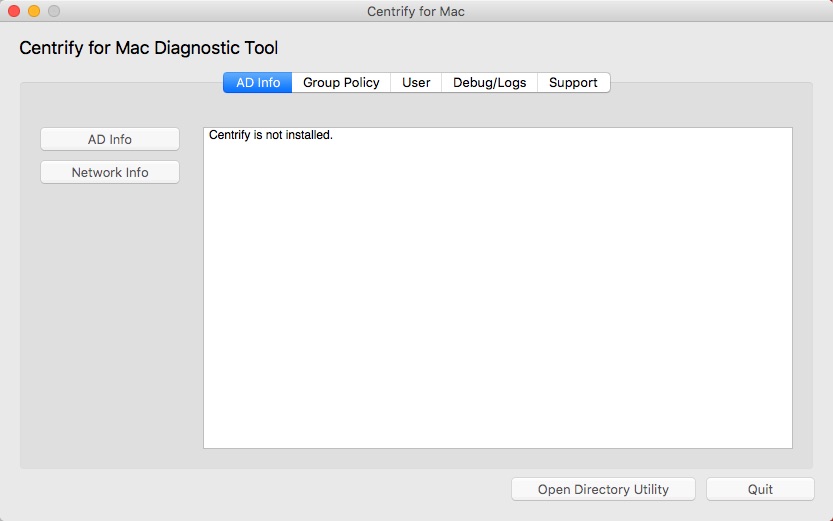 Mac Diagnostic Tool 1.0 : Main window