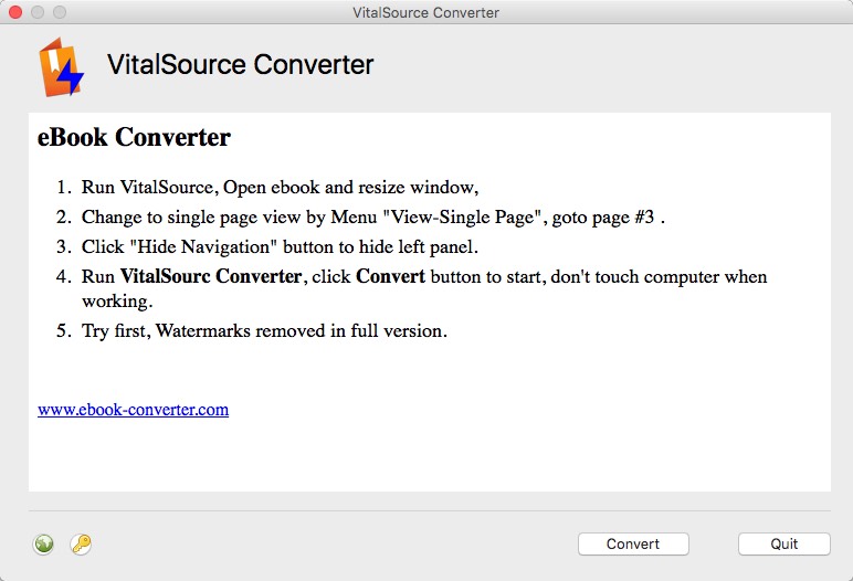 VitalSource Converter 2.1 : Main Window