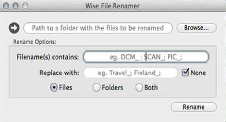 Wise File Renamer 1.0 : Main Window