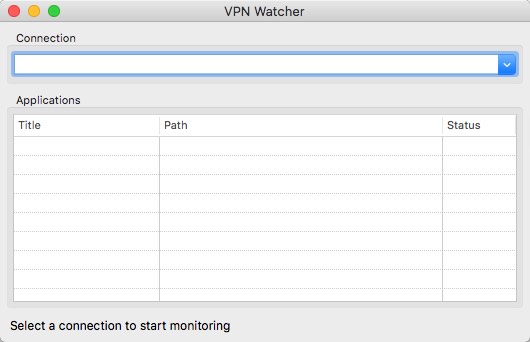 VPNWatcher 2.0 : Main Window