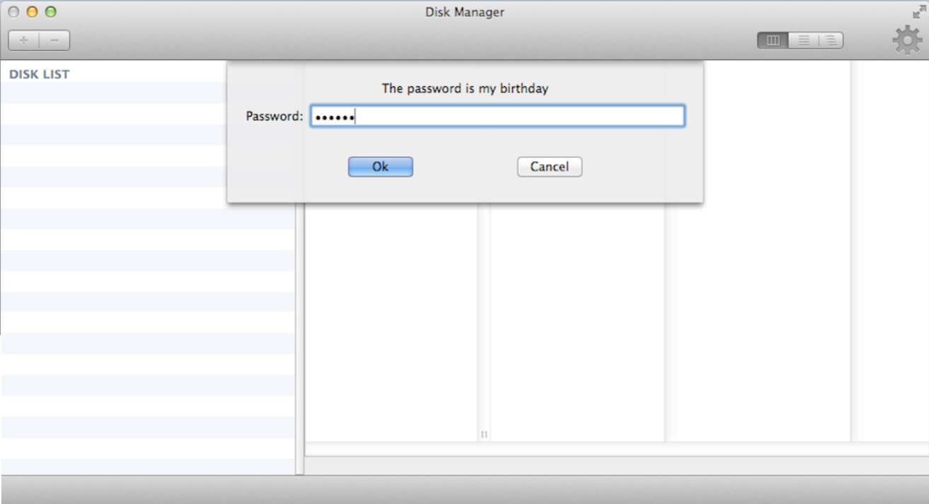 Disk Manager - Manage all disks 5.0 : Opening with Password