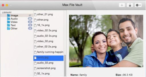 File Vault by Max Secure 1.0 : Main Window