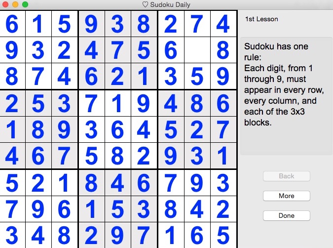 Sudoku Daily 1.2 : Checking Lesson