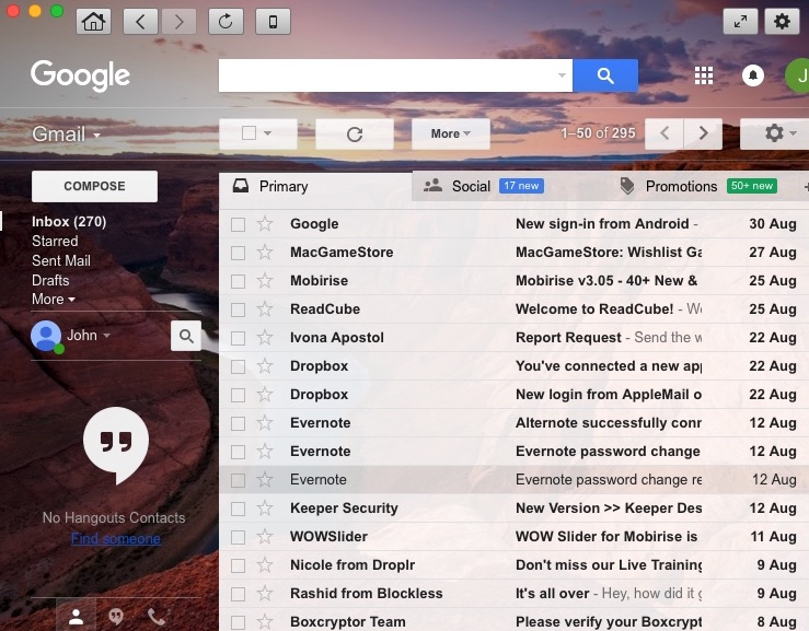 Go for Gmail 2.3 : Desktop View Mode