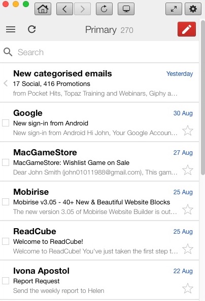 Go for Gmail 2.3 : Mobile View Mode
