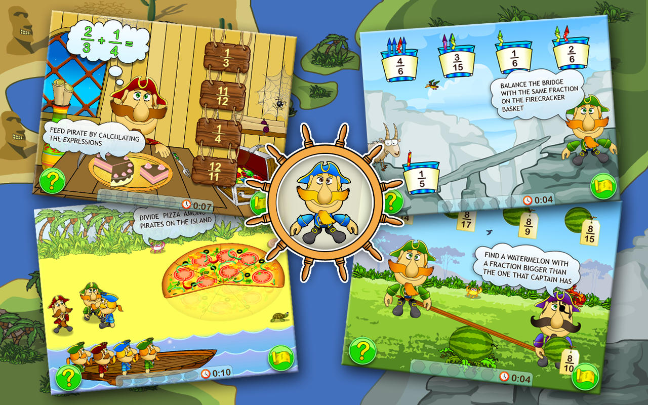 Fractions and Smart Pirates. Free 1.3 : Main Window