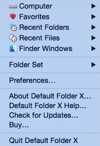 Default Folder X 5.0 : Main Menu