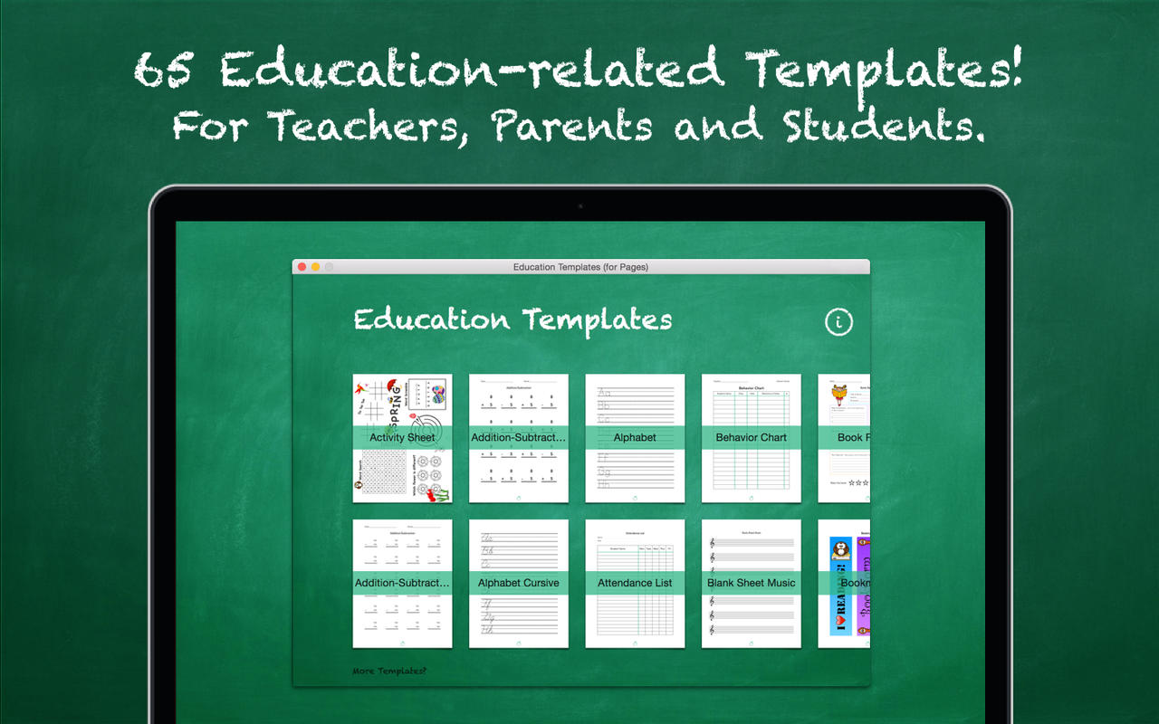 Education Templates (for Pages) 2.0 : Main Window