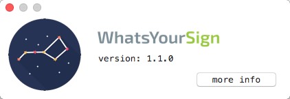 WhatsYourSign 1.1 : About Window