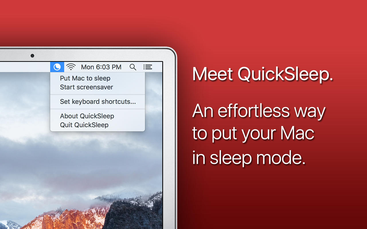 QuickSleep 1.0 : Main Window