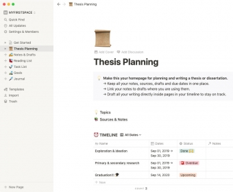 Thesis Planning