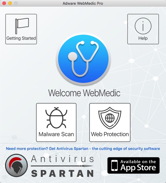 Adware WebMedic Pro 1.1 : Main Window