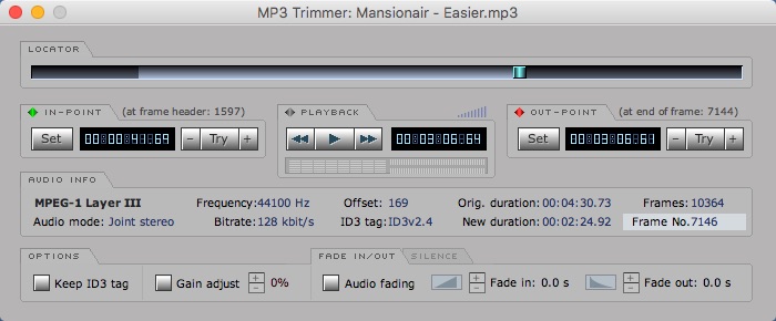 MP3 Trimmer 3.2 : Configuring Trimming Settings