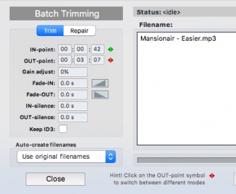 Using Batch Trimming Tool