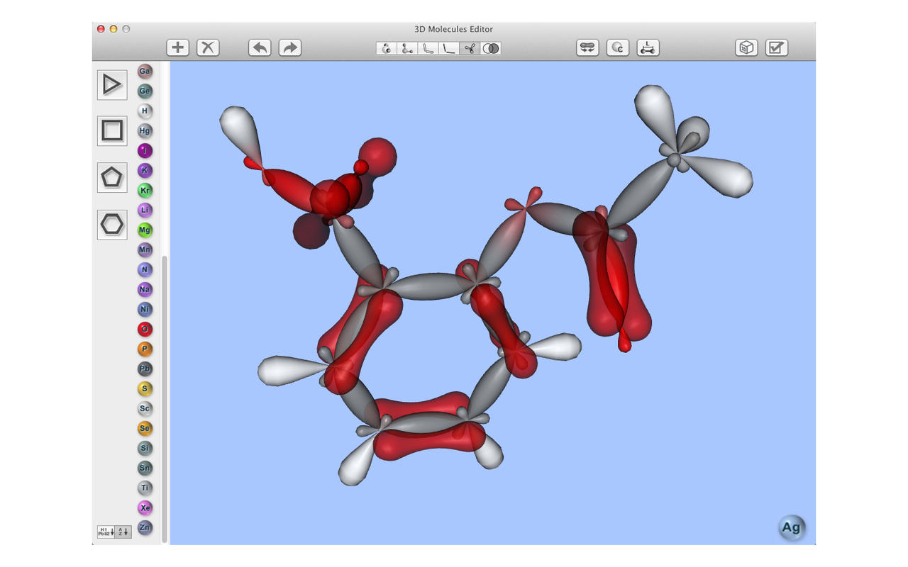 3D Molecules Editor 1.3 : Main Window