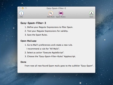 Easy-Spam-Filter-3 1.0 : Main window