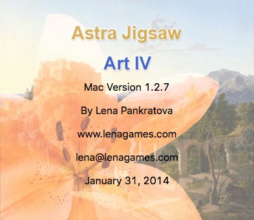 Astra Jigsaw Art IV 1.2 : About Window