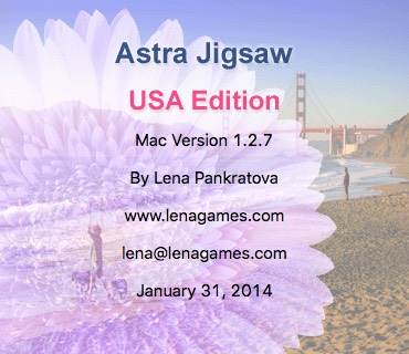 Astra Jigsaw USA Edition 1.2 : About Window