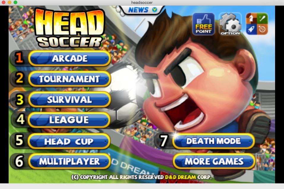 Head Soccer 5.2 : Main Menu