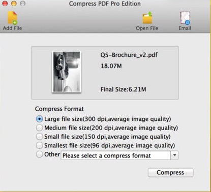 Compress PDF Pro Edition 1.0 : Main window
