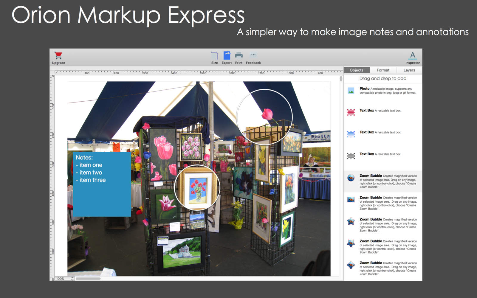 Orion Markup Express 2.1 : Main Window