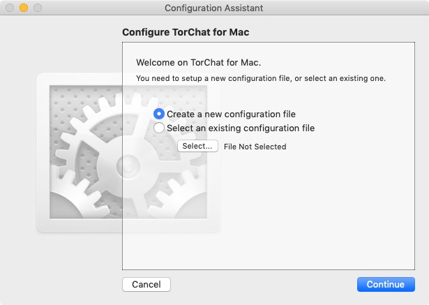 TorChat 1.3 : Configuration Assistant