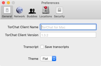 TorChat 1.3 : General Preferences
