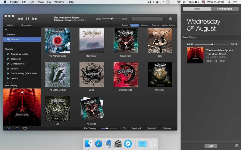 Gear Music Player 2.2 : Main window