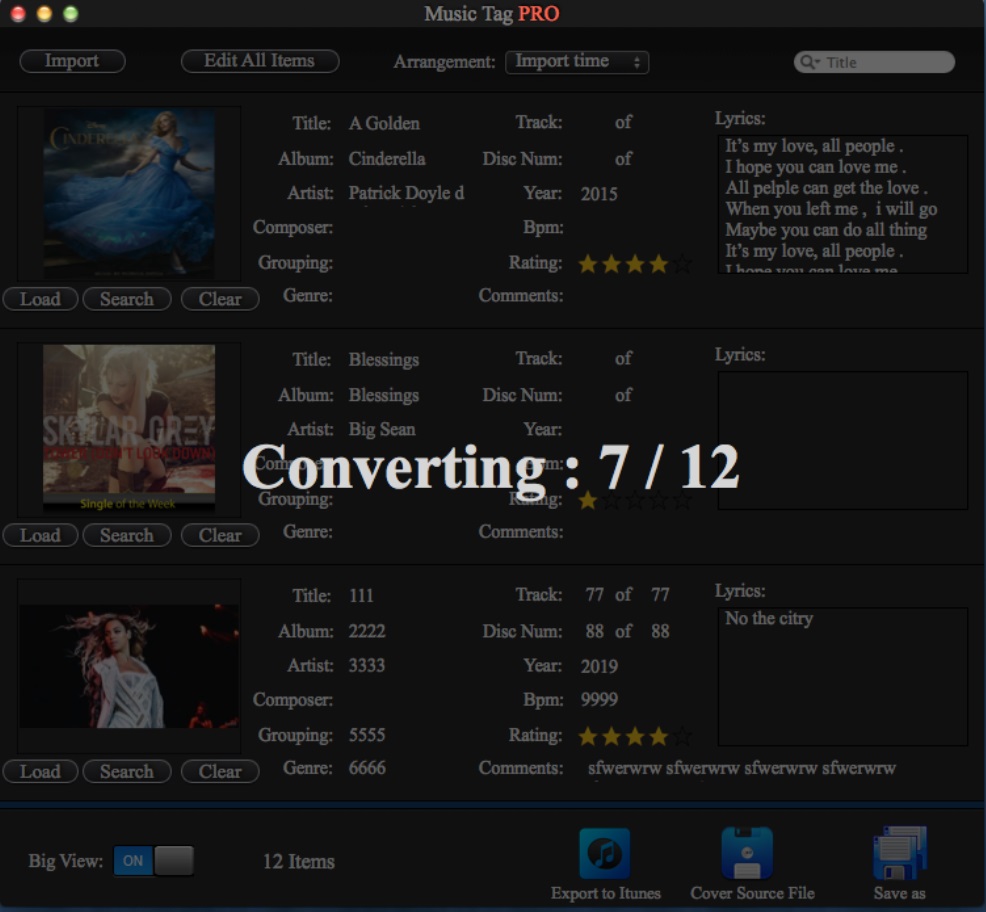 Music Tag Edit 3.1 : Converting