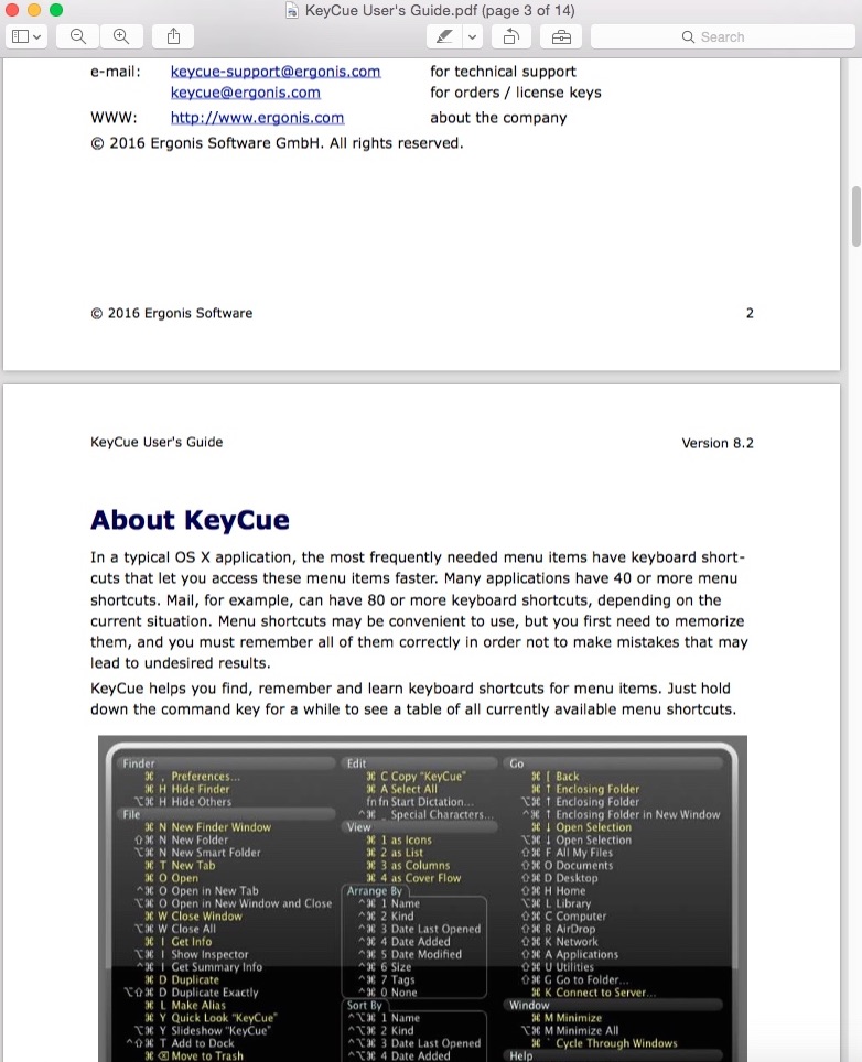 KeyCue 8.2 : Help Guide