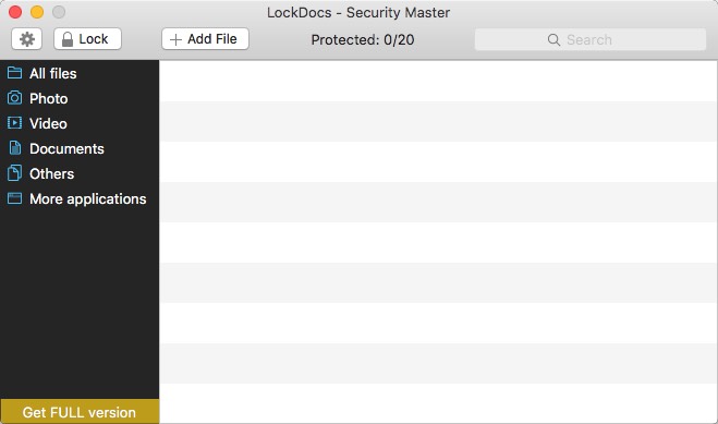 LockDocs - Security Master 2.1 : Main Window