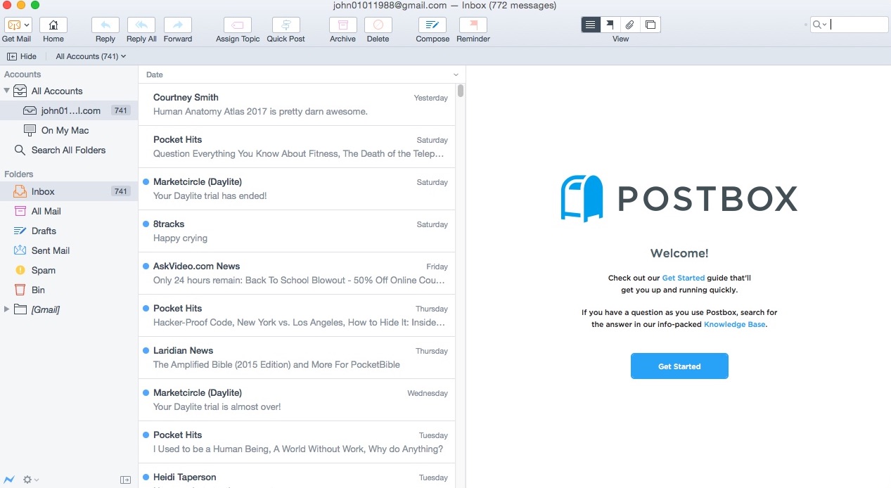 Postbox 5.0 : Main Window