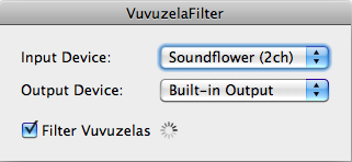 VuvuzelaFilter 1.0 : Main Window