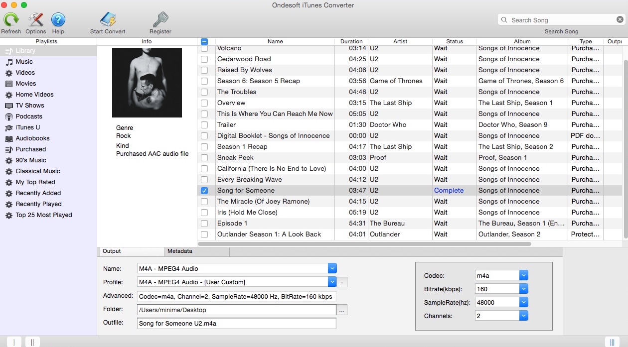 Ondesoft iTunes Converter 2.3 : Main Window