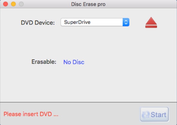 Disc Erase Pro 3.1 : Welcome Screen