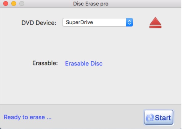 Disc Erase Pro 3.1 : Main Screen