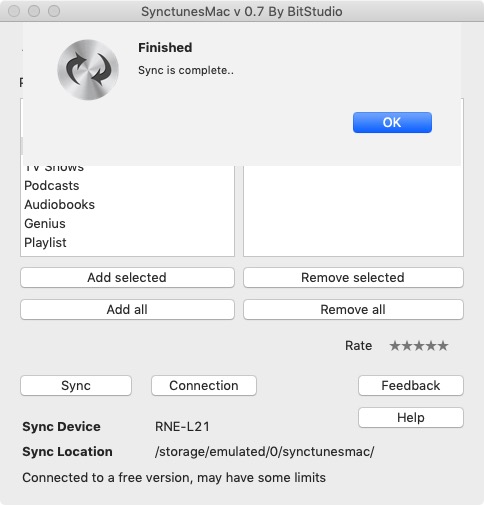 SynctunesMac 0.8 : Sync Update