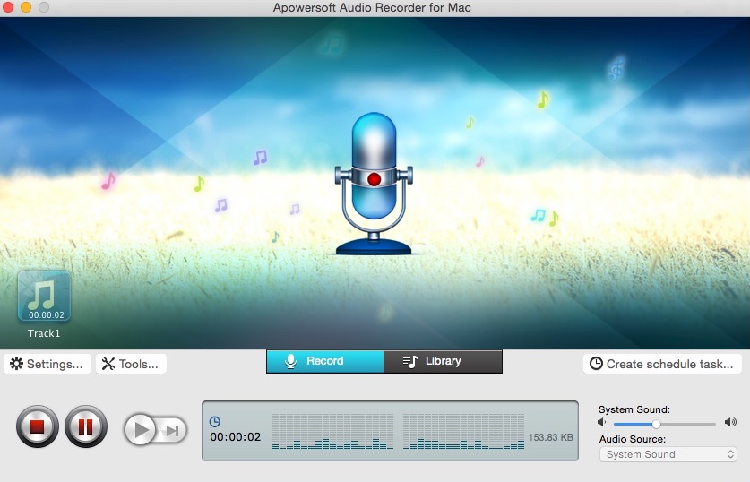 Apowersoft Audio Recorder for Mac 2.4 : Main Window